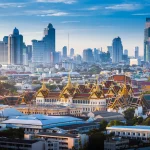 Sunrise with Grand Palace of Bangkok, Thailand