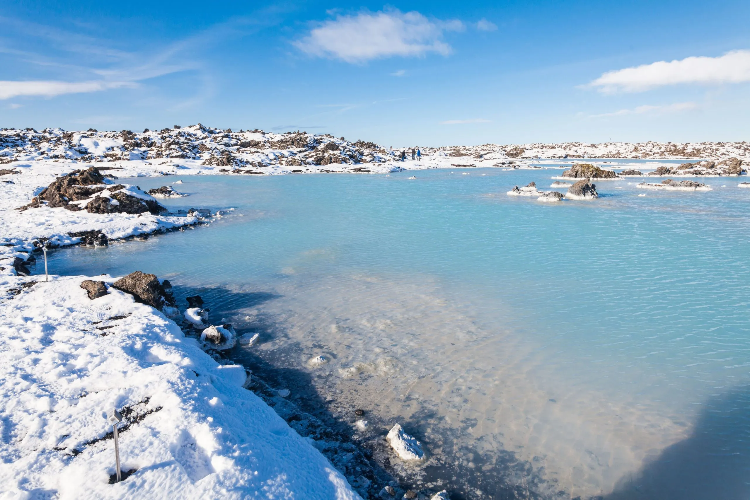 Beautiful Blue Lagoon view during winter in Iceland