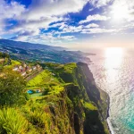 Aerial view from the highest Cabo Girao, Madeira island, Portugal