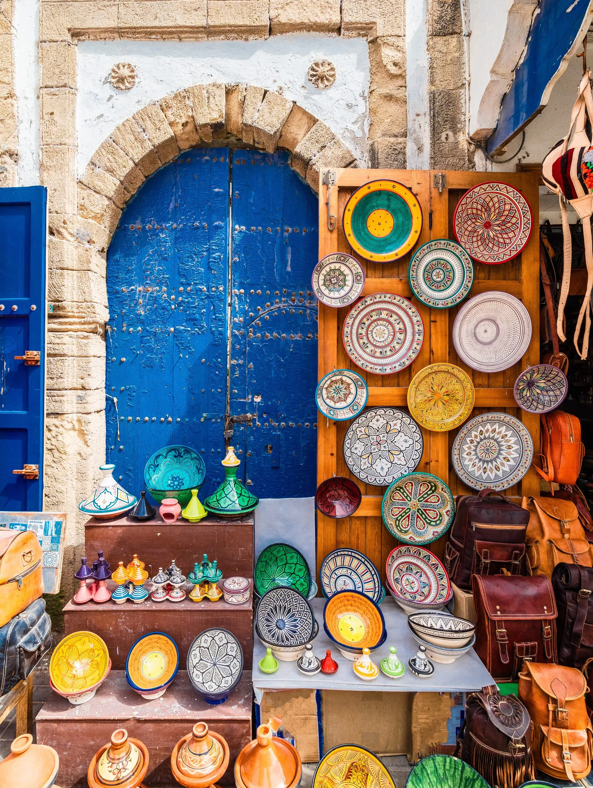 Souvenir market in old Medina of Essaouira, Morocco