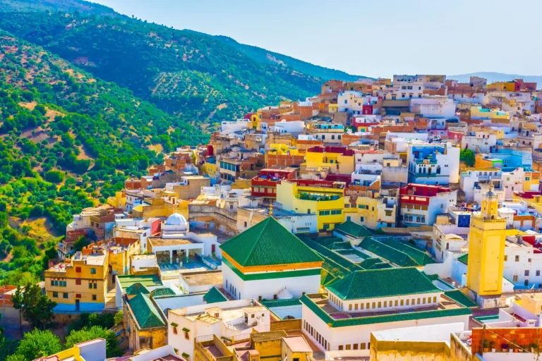 Landscape of the sacred town of Moulay Idriss, Morocco