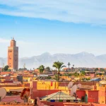 Panoramic view of Marrakech and old medina, Morocco
